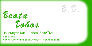 beata dohos business card